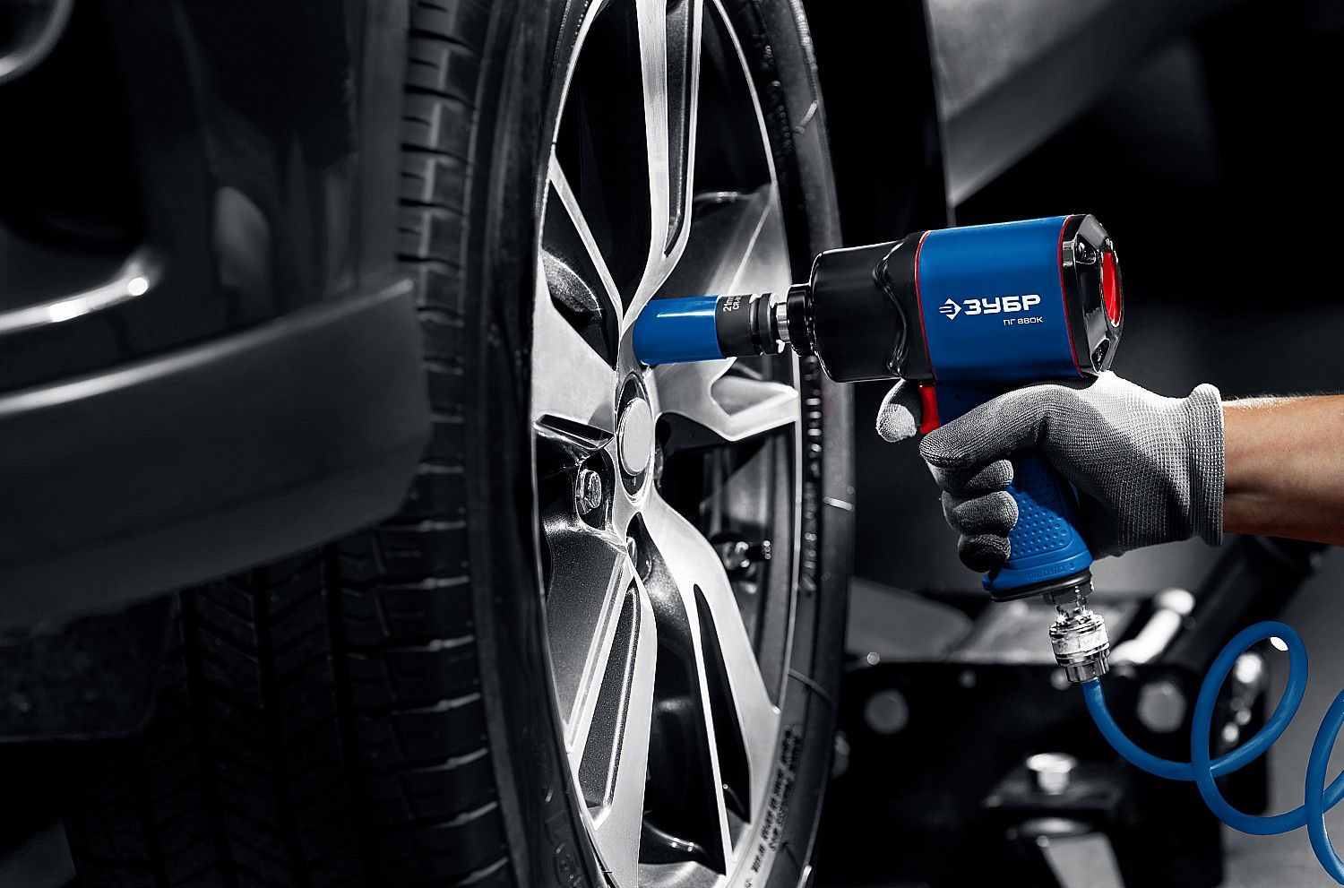 Гайковерт пневматический ударный ПГ-880К, 1/2", 880 Н·м ЗУБР 64250, композит - фото