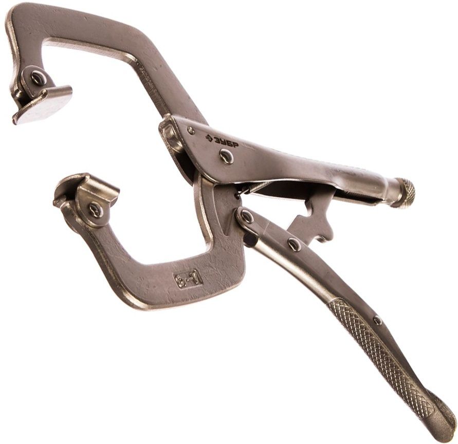 Клещи зажимные 280 мм С-образный захват с фиксацией ЗУБР 22517, Cr-V - фото