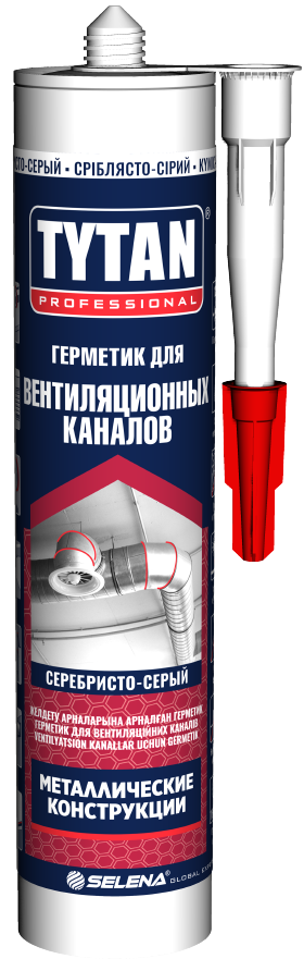 Изображение товара Герметик акриловый для вентиляционных каналов 280 мл TYTAN Professional серебристо-серый