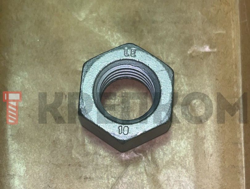 Гайка шестигранная DIN 934 (ISO 4032), класс прочности 10, цинк-ламельное покрытие flZnncL/480h - фото