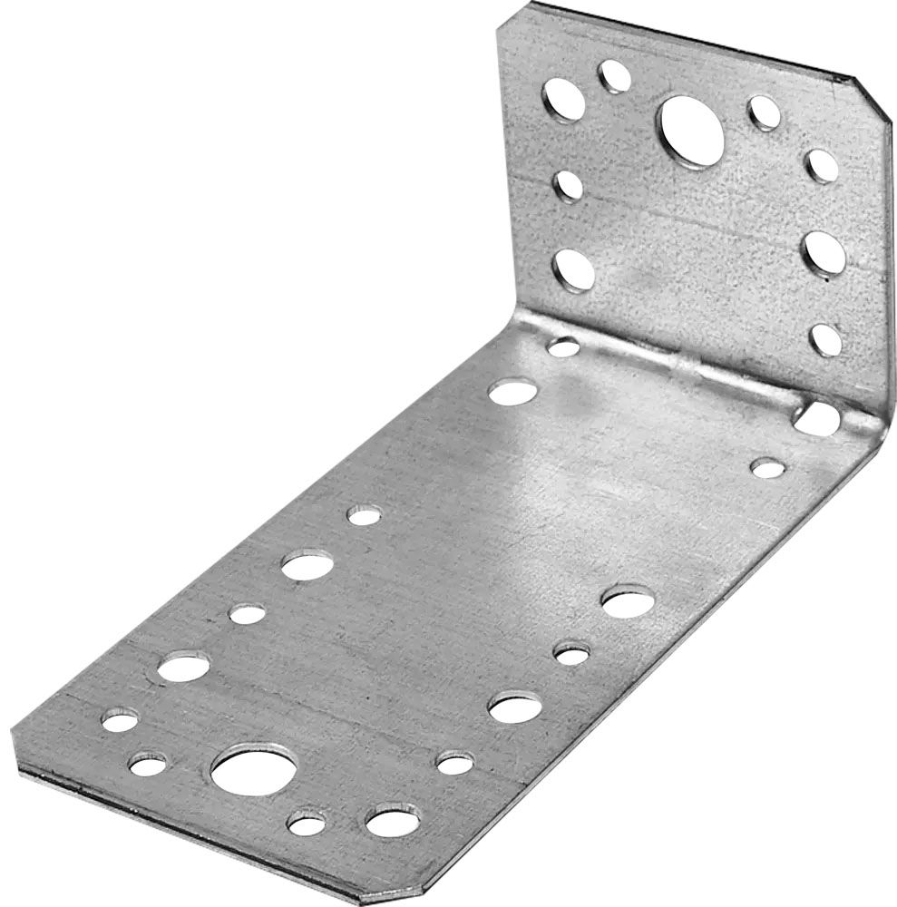 Уголок крепежный ассиметричный 50х90х55х1,8 мм KUAS, оцинкованная сталь - фото