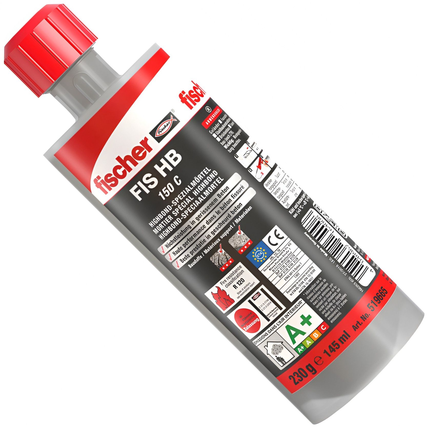 Химический анкер для динамических нагрузок 145 мл Fischer FIS HB  150 C 519665, винилэстер, с насадками - фото
