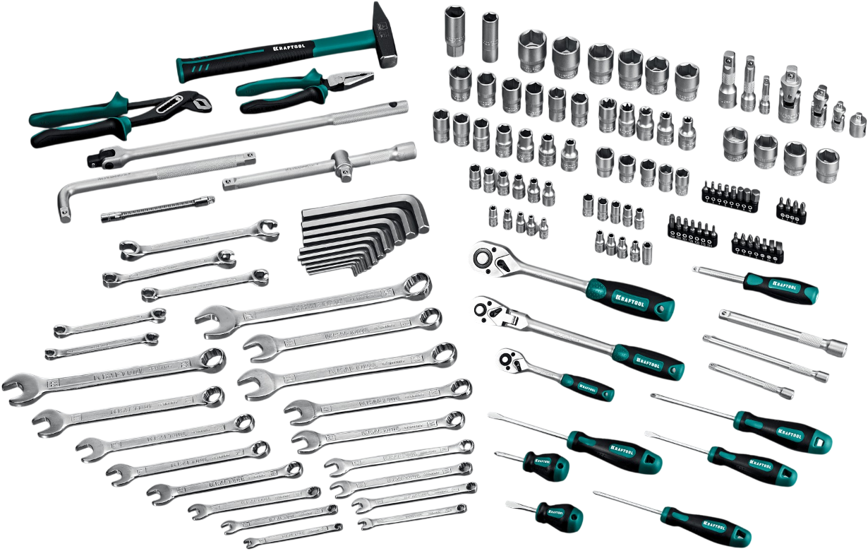 Набор инструмента универсальный 1/2"+3/8"+1/4" Kraftool Extrem-142 27889-H142, 142 предмета - фото