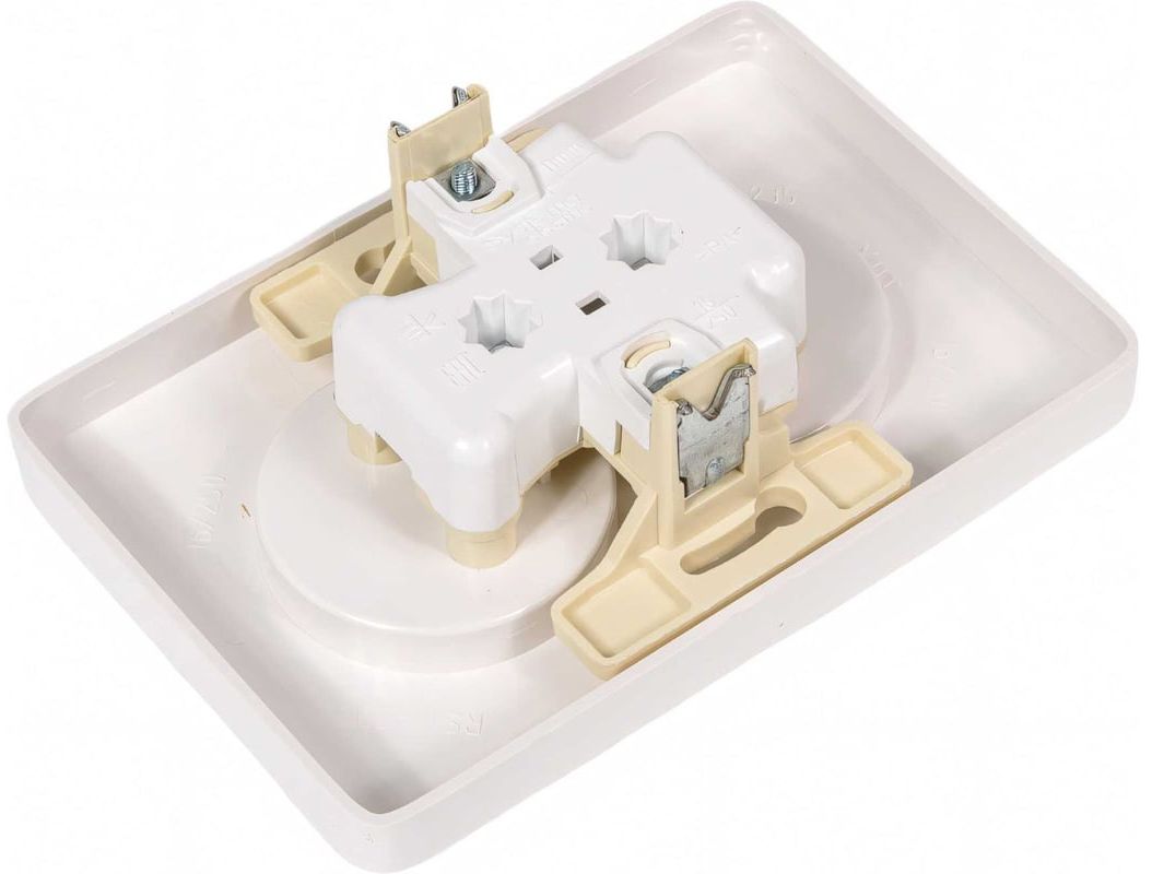 Розетка белая 2-м СП 16А IP21 250В без заземления Хит Systeme Electric RS16-235-B - фото