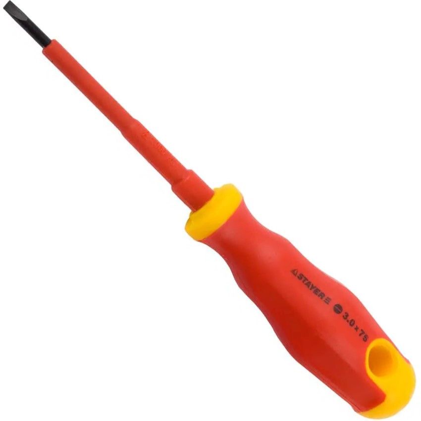 Отвертка шлицевая диэлектрическая SL3х75 мм Stayer Electro 25141-03-07_z01 - фото