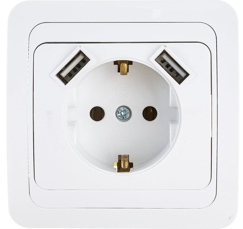 Розетка одинарная СУ +2 USB Classico IN HOME 2047 - фото