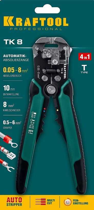 Стриппер автоматический многофункциональный 0,05-8 мм² Kraftool TK-8 22637 - фото