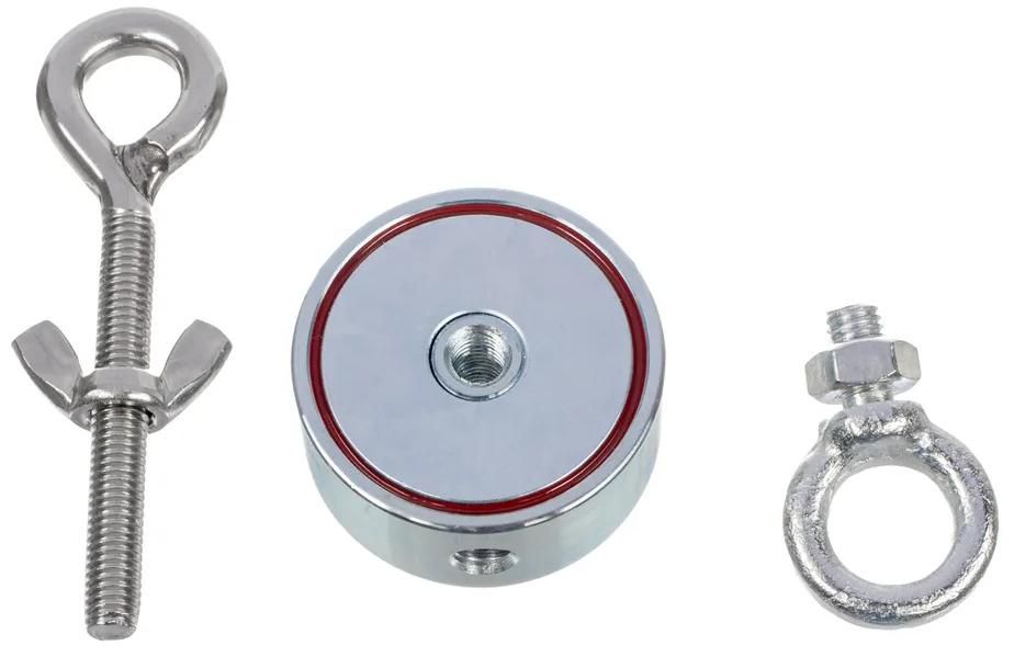 Магнит неодимовый двухсторонний поисковый F80х2 - фото