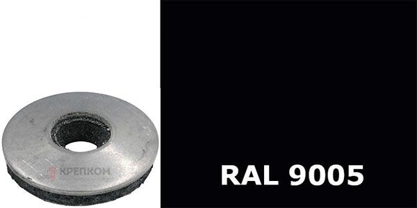 Шайба кровельная с EPDM 5,3х14 WS 9260 (9055), RAL 9005, нержавеющая сталь А2 - фото