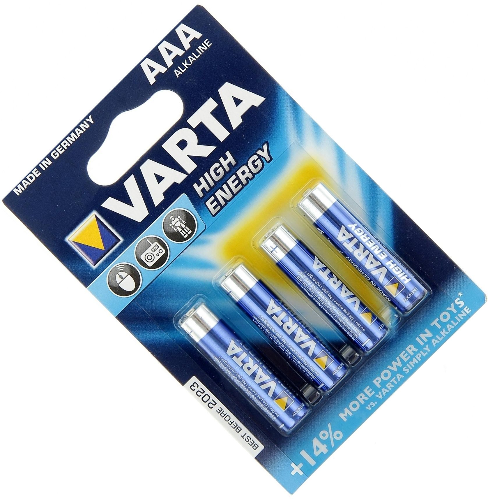 Изображение товара Батарейки щелочные AAA Varta High Energy 4903121414, 4 шт в блистере