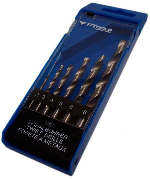 Набор сверл по металлу 2,0-8,0 мм FTools Н010, 6 штук - фото