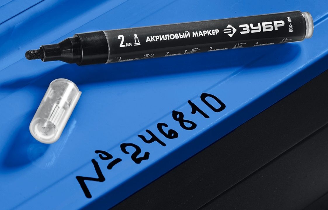 Маркер акриловый 2-4 мм черный ЗУБР МА-200 06337-2 - фото
