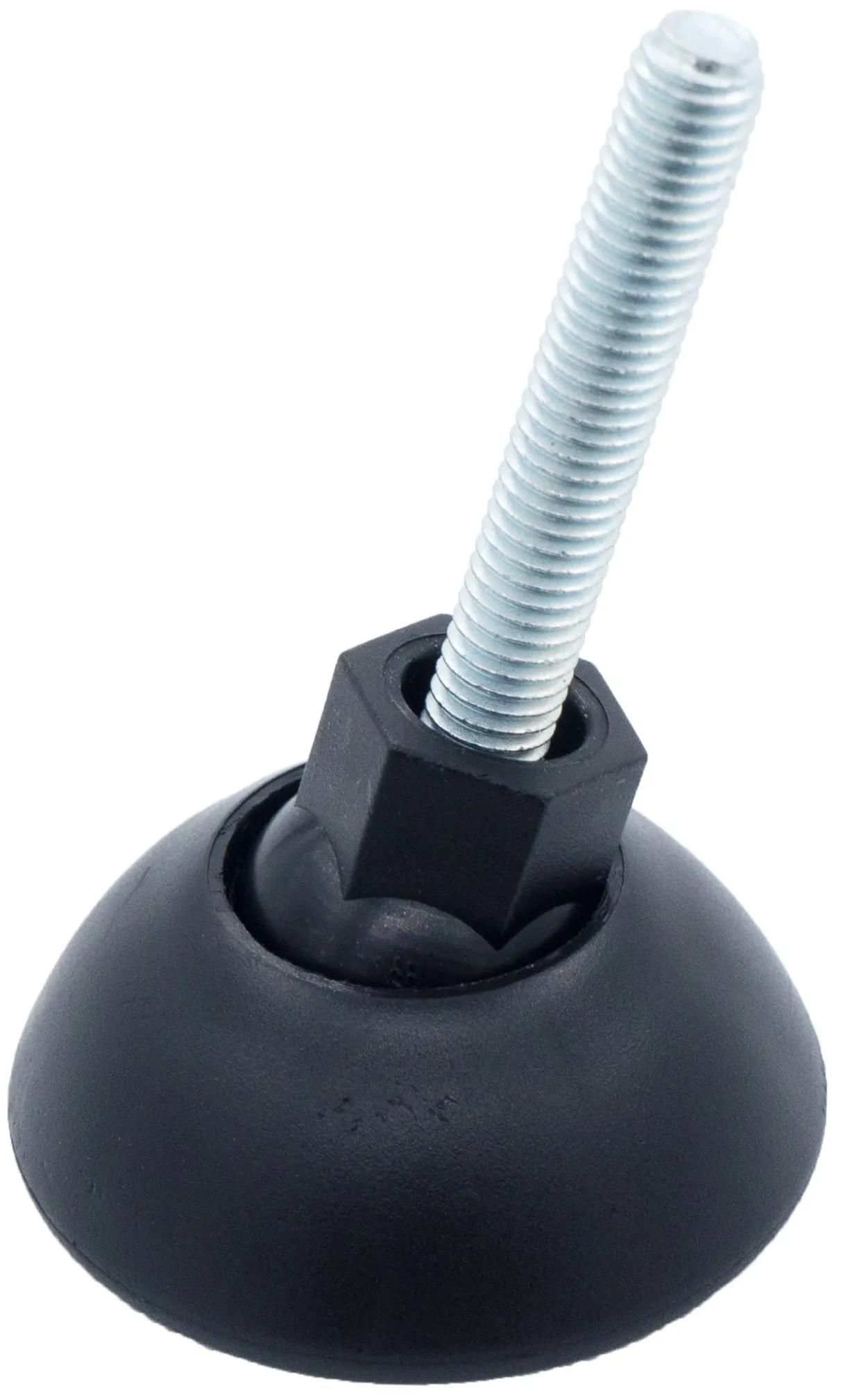 Опора регулируемая шарнирная с болтом М8х45 и основанием 49 мм 49М8-45ЧН, пластик - фото