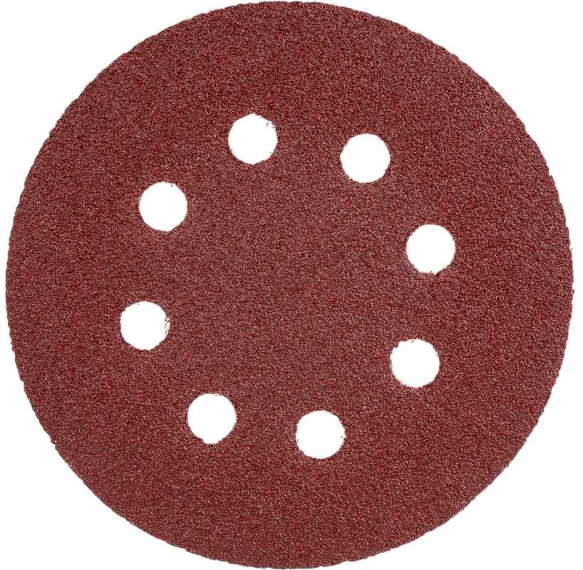 Круг шлифовальный самозацепляющийся с отверстиями 125 мм Р60 Stayer Master 35452-125-060, 5 шт - фото