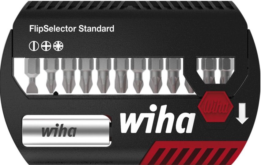 Набор бит SL, PH, PZ Standard длиной 25 мм, C1/4" Wiha FlipSelector 39029, 13 предметов - фото