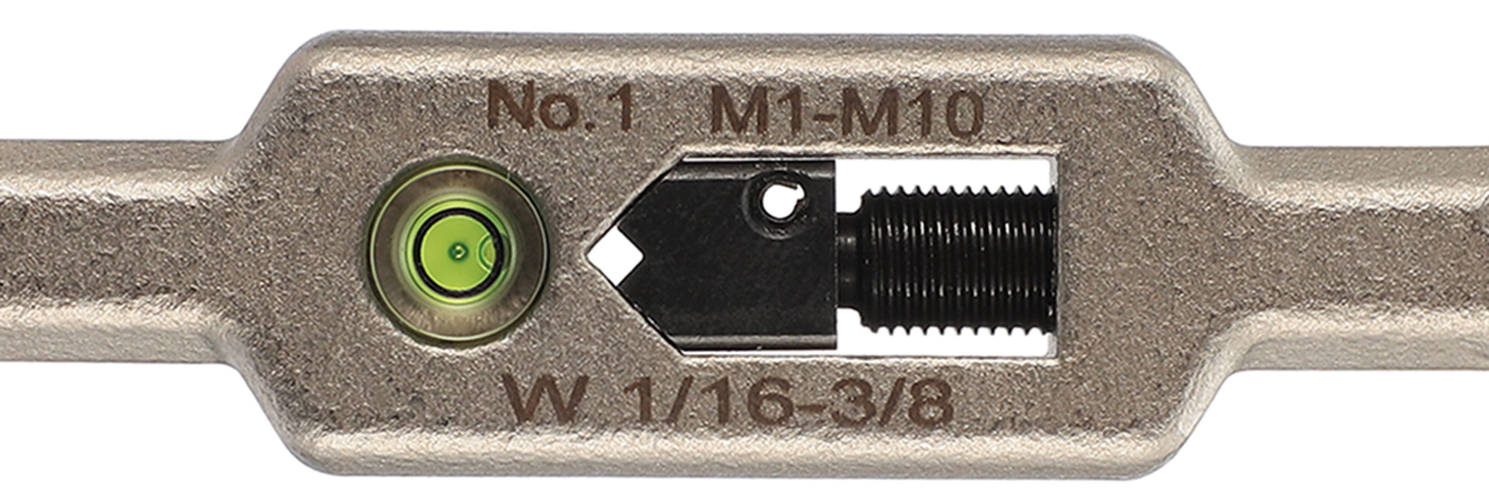 Вороток для метчиков с уровнем №1 M1-M10 (2,0-6,3 мм) 175 мм Inox DIN 1814 H-Tools 08802030 - фото