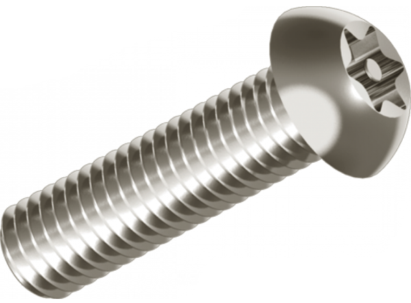 Винт с полукруглой головкой TORX-Pin М4х12 ISO (DIN) 7380, нержавеющая сталь А2 - фото