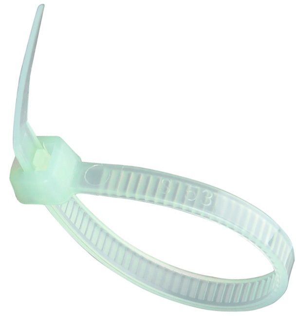 Стяжка кабельная 4х150 мм КСТ Fortisflex 75479, белый нейлон, 100 шт - фото