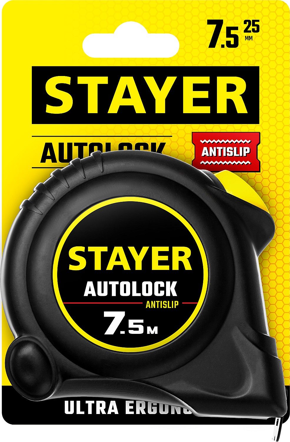 Рулетка измерительная с автостопом 7,5 м х 25 мм Stayer Autolock 2-34126-07-25 - фото