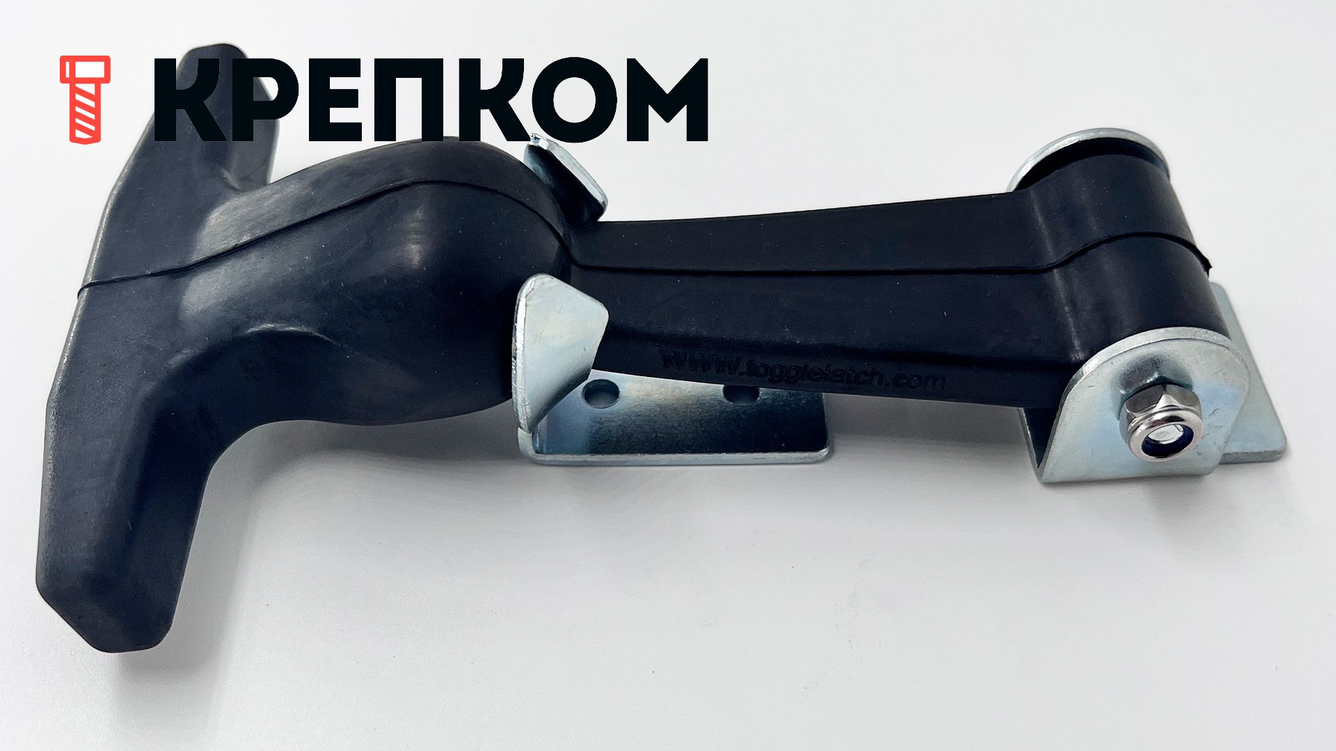 Защелка капота резиновая L=125 B36 с креплением из оцинкованной стали - фото