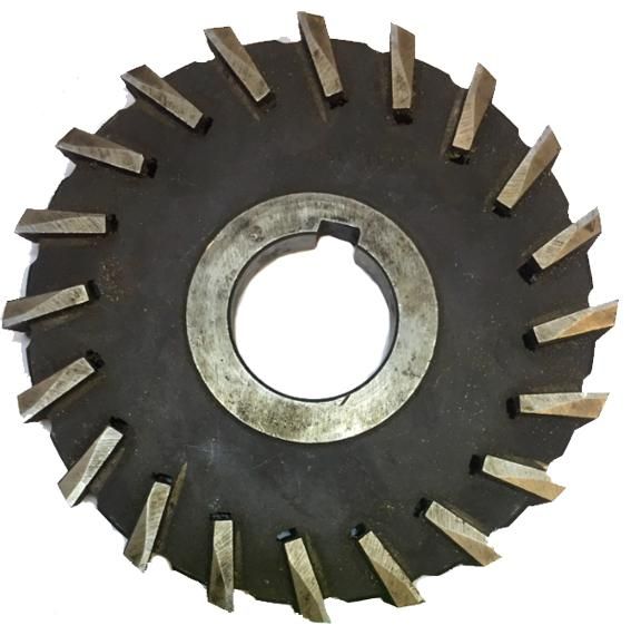 Изображение товара Двухсторонняя фреза с вставными рифлеными ножами 150х16х40 мм для металлообработки