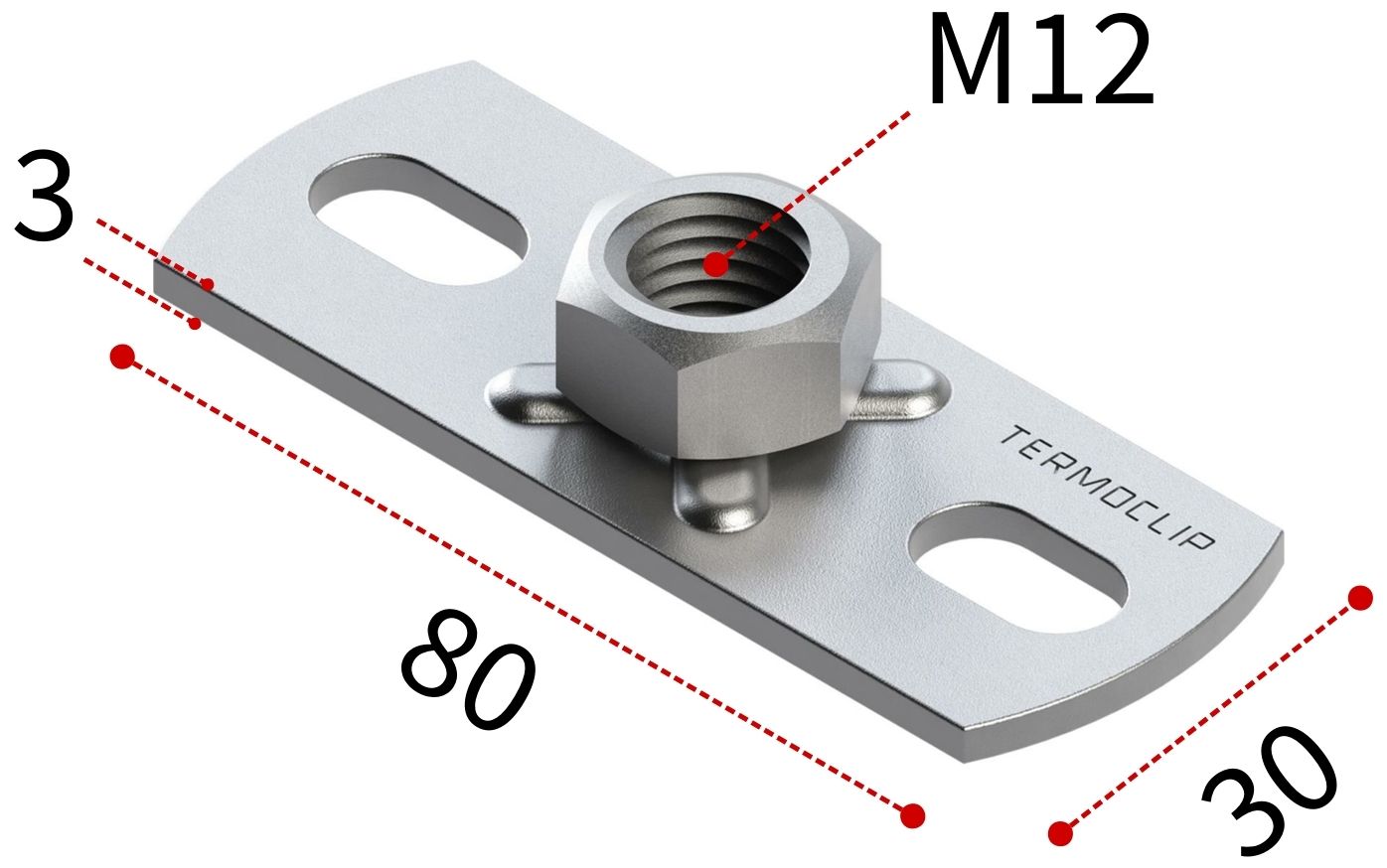 Пластина опорная для малых нагрузок 3F2 М12 TERMOCLIP - фото