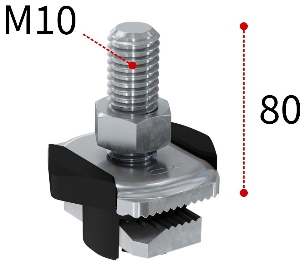 Болт Т-образный для монтажной системы FLS Fischer FHS Clix М10х80 538636, оцинкованная сталь - фото