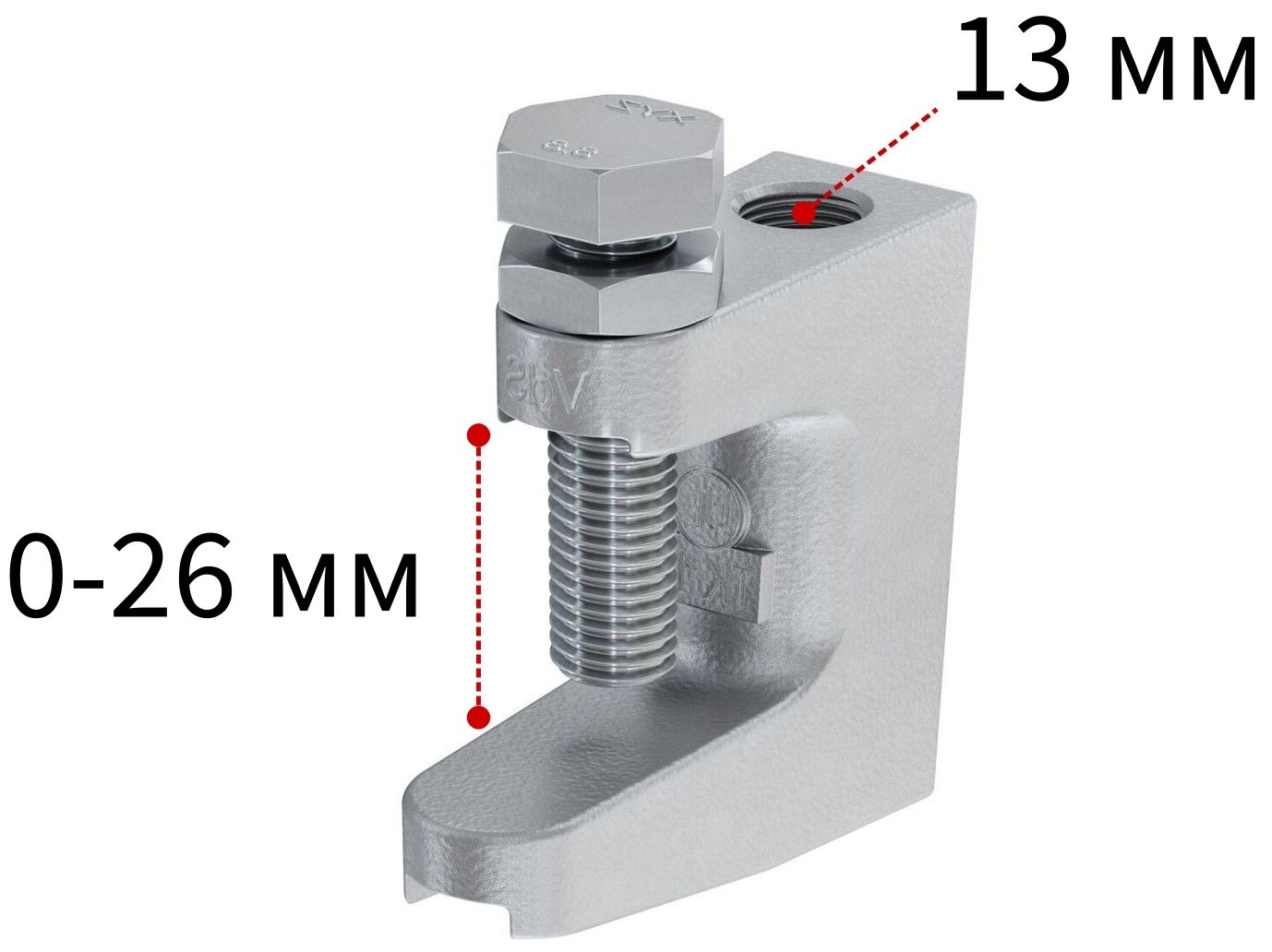Струбцина монтажная для балок Fischer TKL 13 043275, чугун - фото