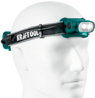 Фонарь налобный аккумуляторный, 500 лм, 5 режимов, 1000мАч, 3ААА KH-10 Hybrid power Kraftool 56452