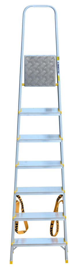 Стремянка анодированная 7 ступеней Алюмет APA7007, алюминий - фото