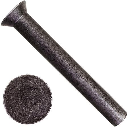 Заклепка под молоток с потайной головкой 2х14 мм DIN 661, сталь без покрытия - фото