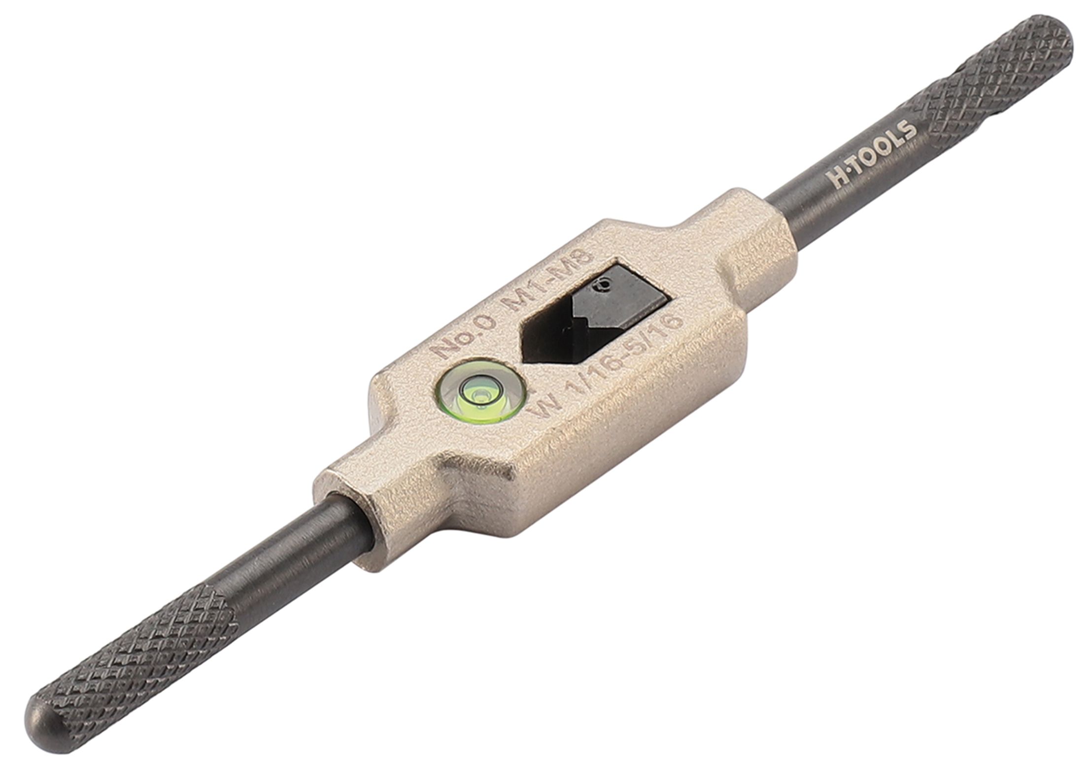 Вороток для метчиков с уровнем №0 M1-M8 (2,0-5,0 мм) 125 мм Inox DIN 1814 H-Tools 08802020 - фото