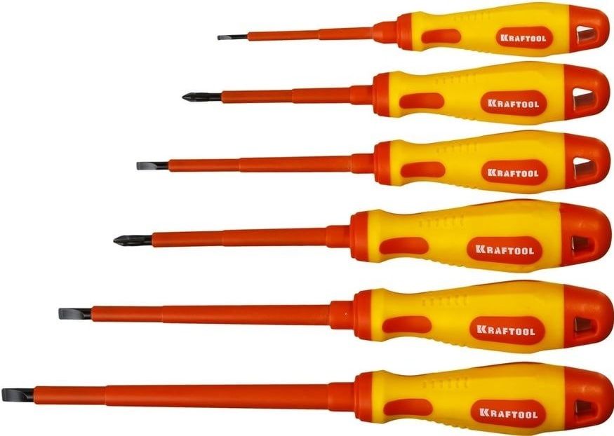 Изображение товара Набор диэлектрических отвёрток Kraftool X-Drive Electro 250088-H6, Cr-Mo, 6 предметов