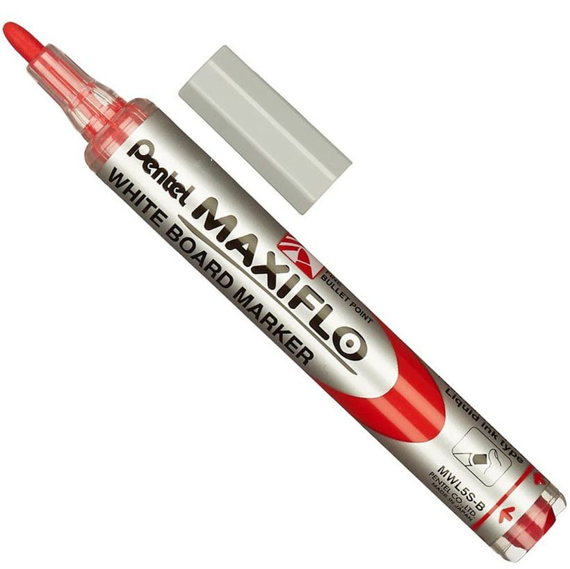 Маркер для досок с жидкими чернилами и кнопкой подкачки чернил Maxiflo, Pentel - фото