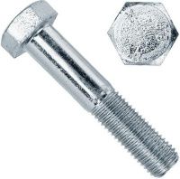 Болт шестигранный М10х135 мм DIN 931, класс прочности 8.8, оцинкованная сталь