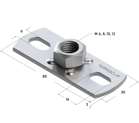 Пластина опорная для малых нагрузок 3F2 М12 TERMOCLIP - фото
