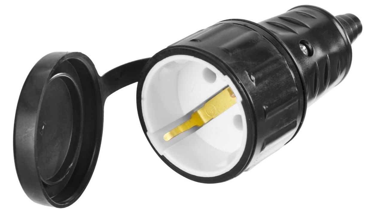 Розетка с крышкой IP44 16А/220 В СИБИН 55186-B - фото