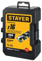 Изображение товара Набор сверл по металлу для винтовертов и шуруповертов Impact Ready Stayer 29603-H16, 16 шт