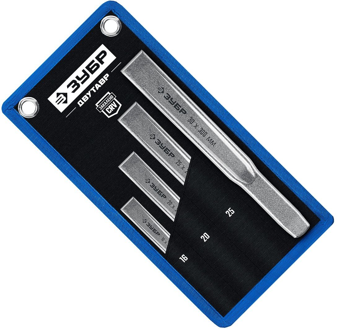 Изображение товара Набор слесарных двутавровых зубил ЗУБР 2104-H4 4 шт в чехле