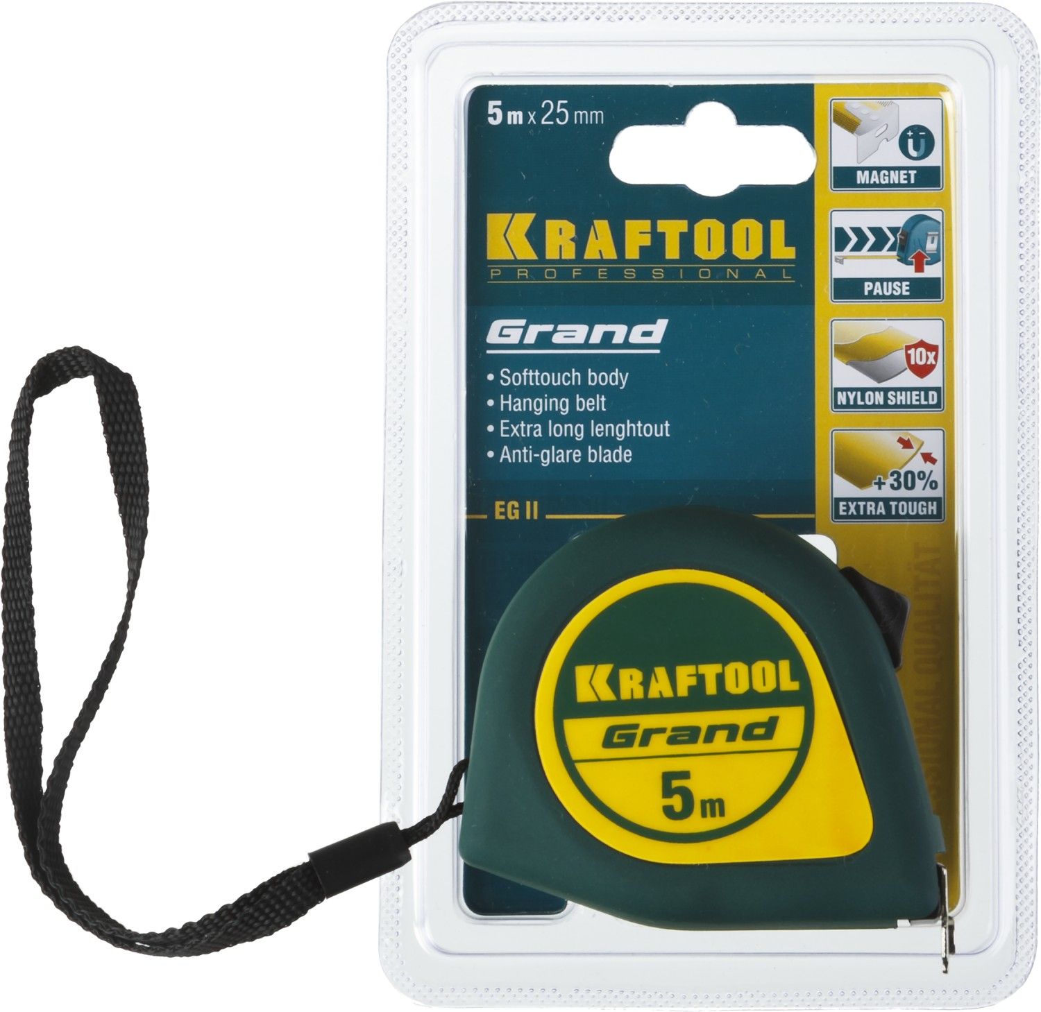 Рулетка ударостойкая 5 м х 25 мм Grand Kraftool 34022-05-25 - фото