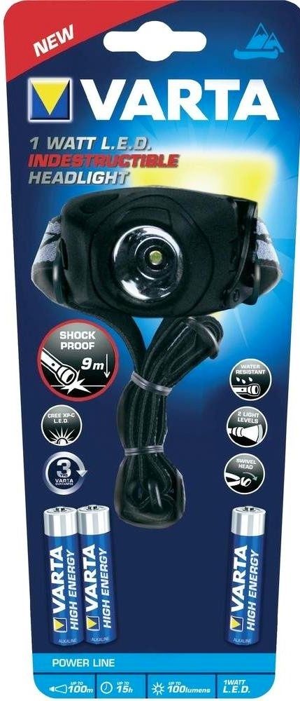 Фонарь налобный Varta Power Indestructible 1 Watt LED Head Light 3AAA 17731101421 - фото