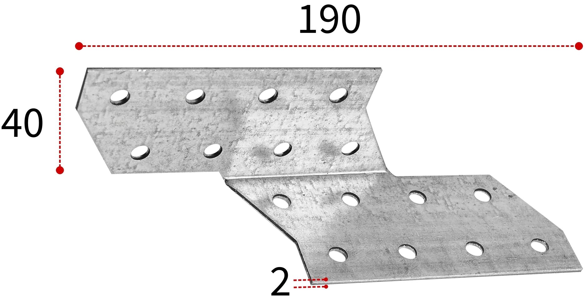 Держатель балки DB СПК 40х190х40 (левый), оцинкованная сталь - фото
