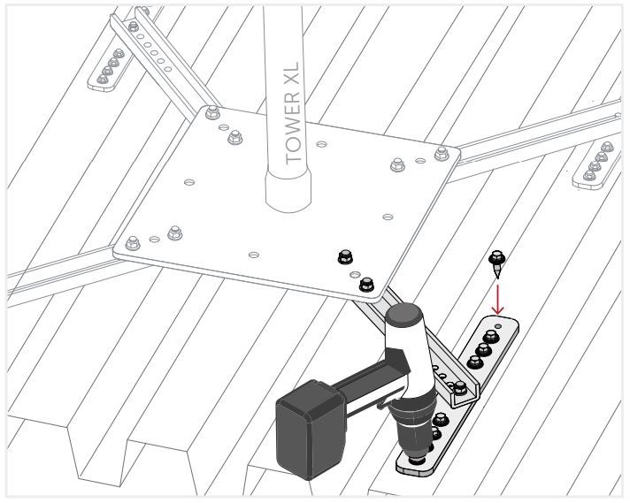 Крепление для опоры TOWERXL на трапециевидные стальные настилы Holz Technic TRAPO, оцинкованная сталь - фото