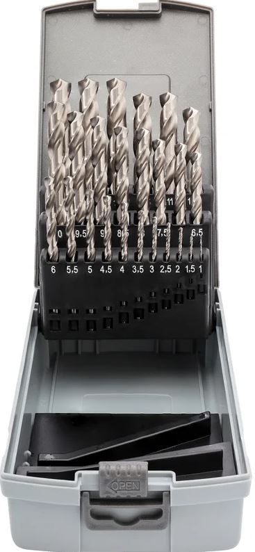 Набор сверл по металлу 1-13 мм HSS-G 135° DIN 338 H-Tools 214215HTRO, 25 шт - фото