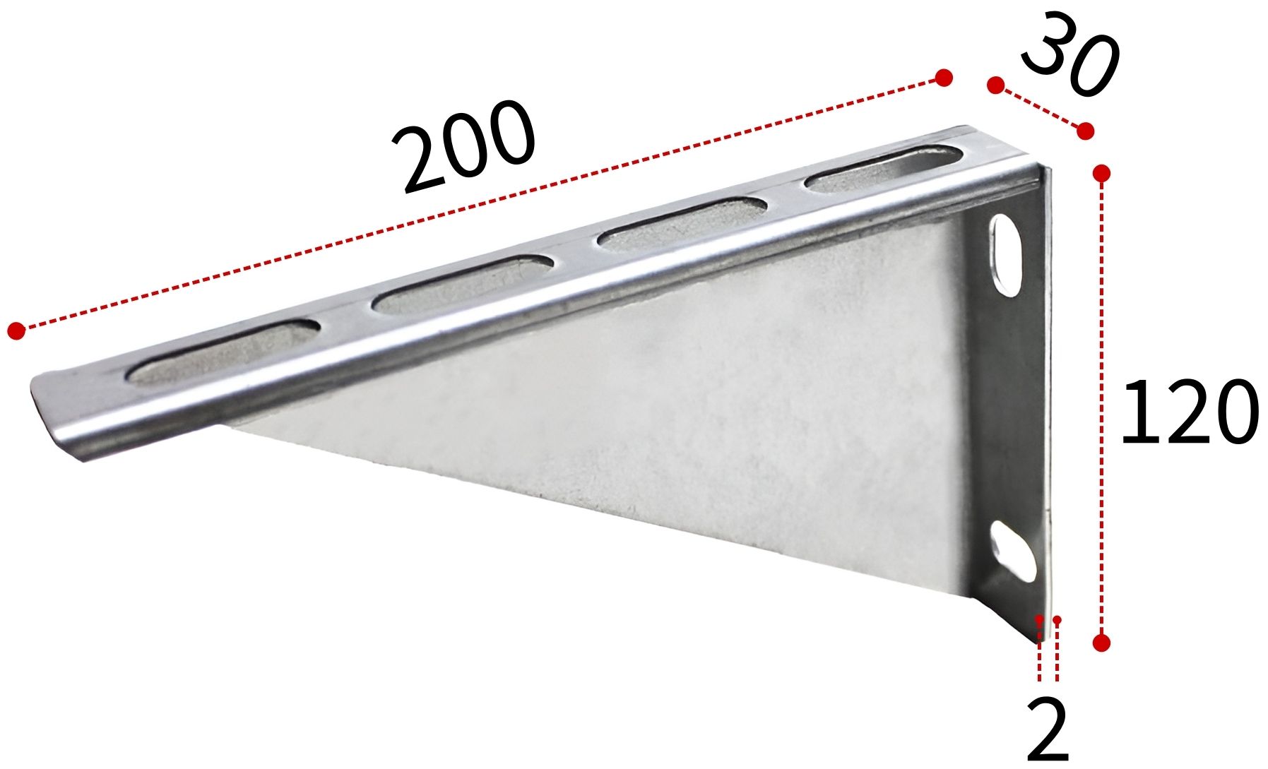 Кронштейн опорный 200х120х30 мм ПТ, горячий цинк - фото