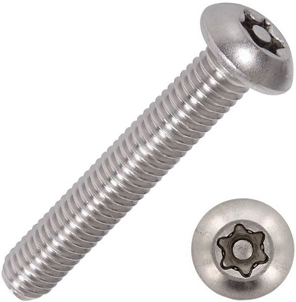 Винт с полукруглой головкой TORX-Pin М10х25 ISO (DIN) 7380, нержавеющая сталь А2 - фото