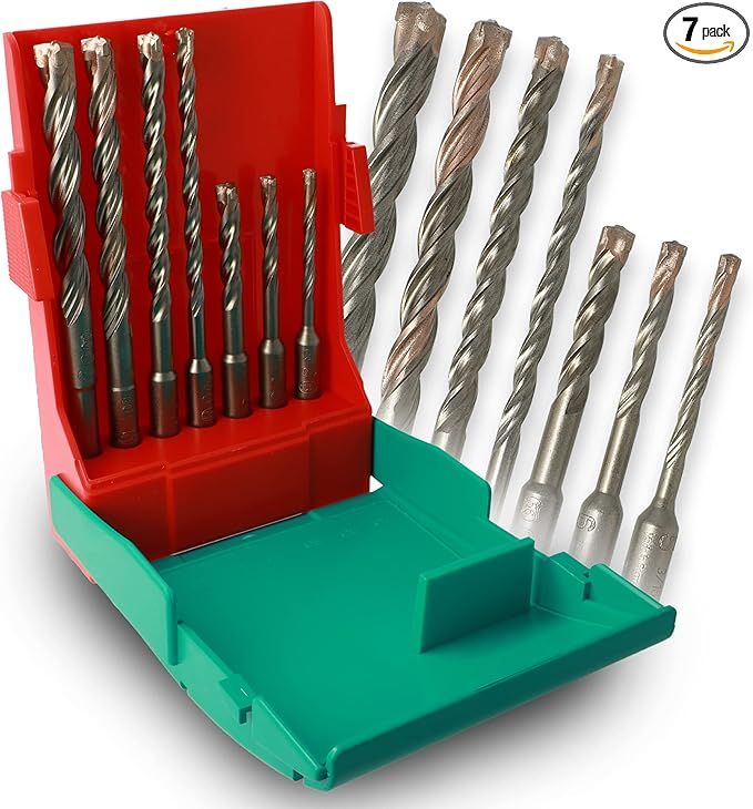 Набор буров по бетону 5, 6, 8 х 110 мм 6, 8, 10, 12 х 160 мм с хвостовиком SDS-plus Heller Trijet 26813, 7 предметов - фото