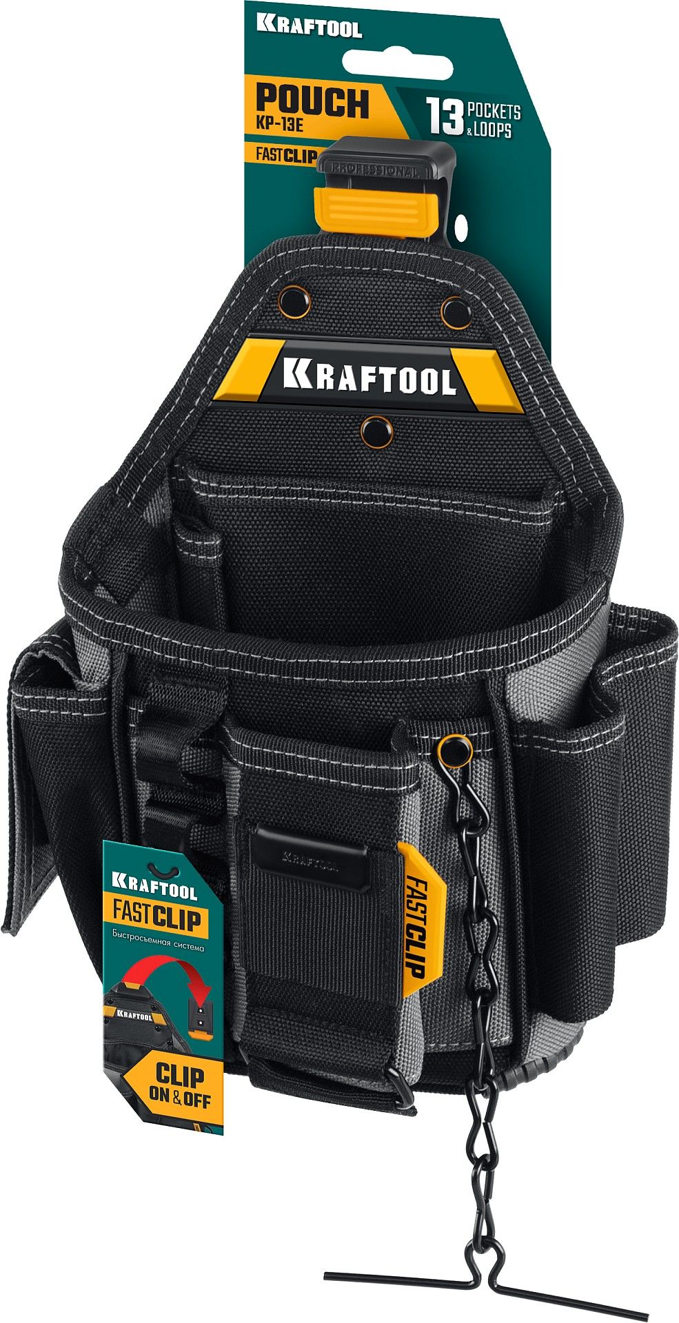 Сумка электрика с креплением FastClip KP- 13E Kraftbuilt Kraftool 38772 - фото