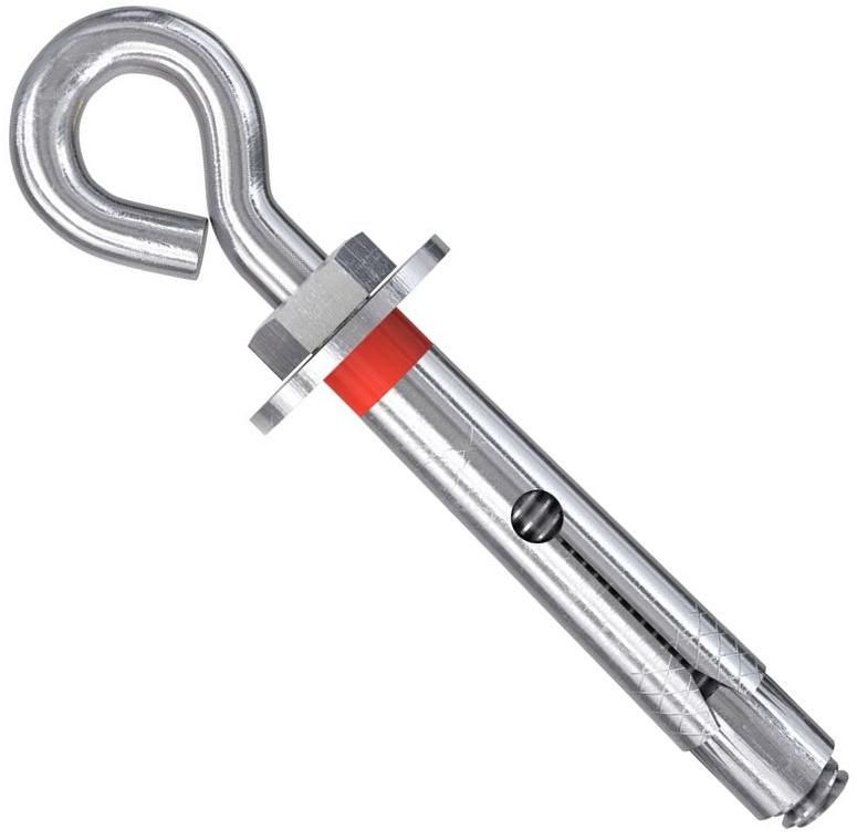 Анкер втулочный с проушиной Fischer FSL OH K, оцинкованная сталь, 2 штуки в блистере - фото