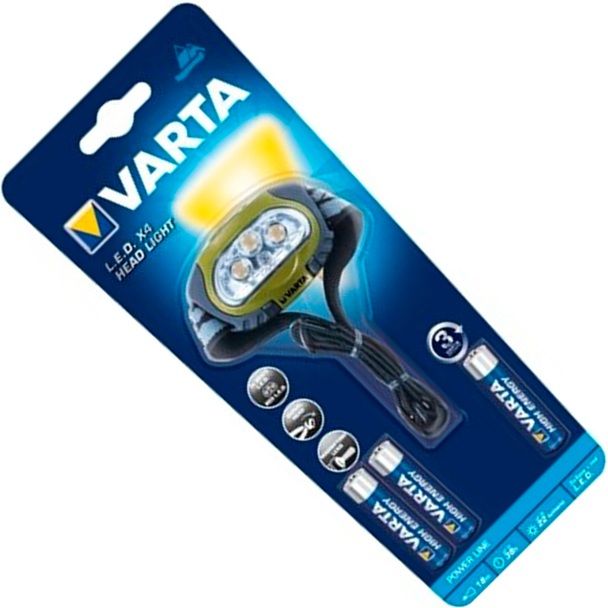 Фонарь светодиодный налобный 3AAA Varta Head Light 17631101421М - фото